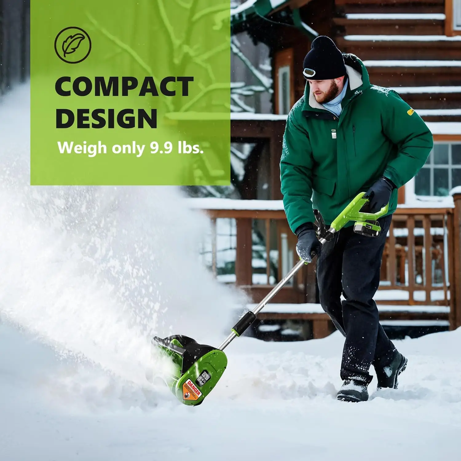 

Cordless Snow Shovel, Battery Powered Snow Blower with Directional Plate, Lithium-ion Battery