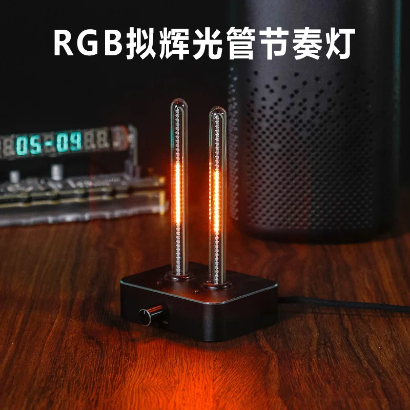 

Retro Nixie Tube Style Music Spectrum Analyzer, Sound Activated Rhythm Light, Desktop Level Meter Decor, Creative Gift