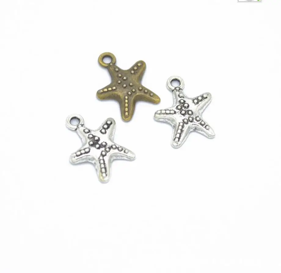 16pcs Charms marine starfish 18*14mm Antique Silver Color Pendants DIY Crafts Making Findings Handmade Tibetan Jewelry F0541