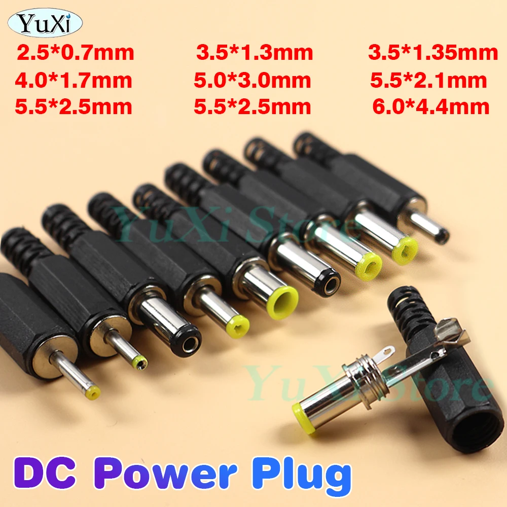 

DC Power Supply Jack Socket Male Connector 5.5 x 2.1mm 5.5*2.5mm DIY DC Power Plug 3.5*1.35mm 5.0*3.0mm 6.0*4.4mm Adapter
