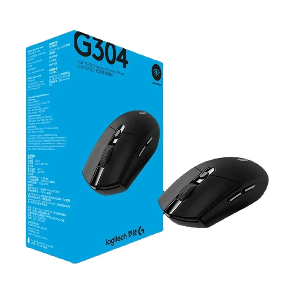 Logitech G304 Computer Gaming 2.4G Wireless Mouse Ergonomic Mouse HERO Engine 12000DPI for LOL PUBG Fortnite Overwatch Bluetooth