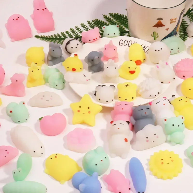 20 pçs kawaii squishies anima brinquedos mole para crianças antiestresse bola squeeze festa favores alívio do estresse brinquedos para aniversário