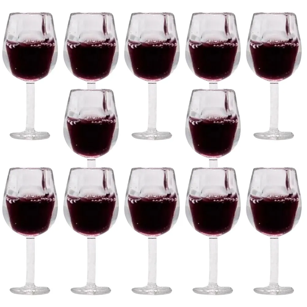 

12Pcs Faux Mini Wine Cups Resin Material Miniature Wine Cups for Dollhouse Micro Scene Decoration Tiny Tabletop Props