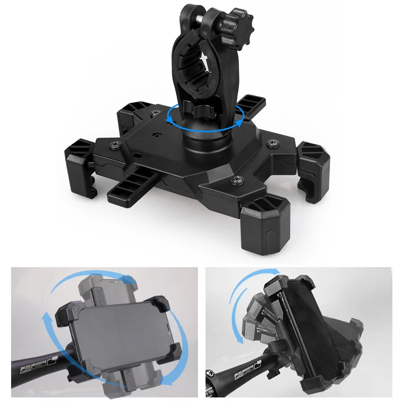 Universal Bracket Motorcycle Electric Bike Mobile Phone Holder Bicycle Riding GPS Mount Phone Holder W/ Shock Absorber