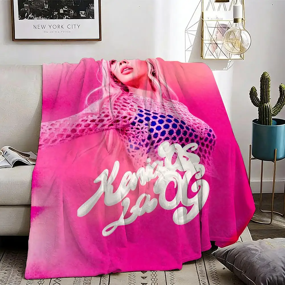

K-Kenia Os Pink-Aura singer Throw Lightweight 240g Flannel Blanket Soft Skin-friendly for Summer Cooling