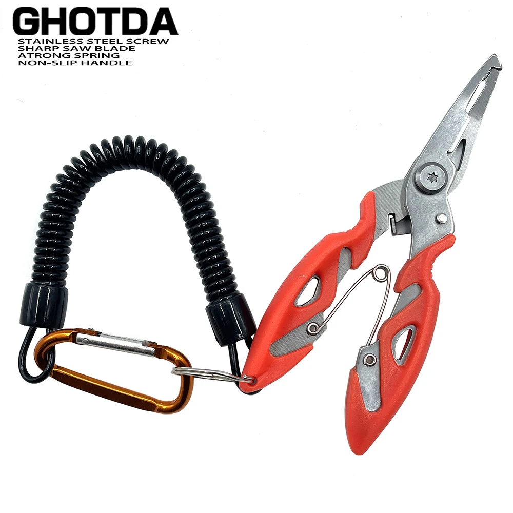 Multifunctional Fishing Pliers Scissors Spring-Assist Jaw Fishing Tongs Braid Line Lure Cutter Hook Remover