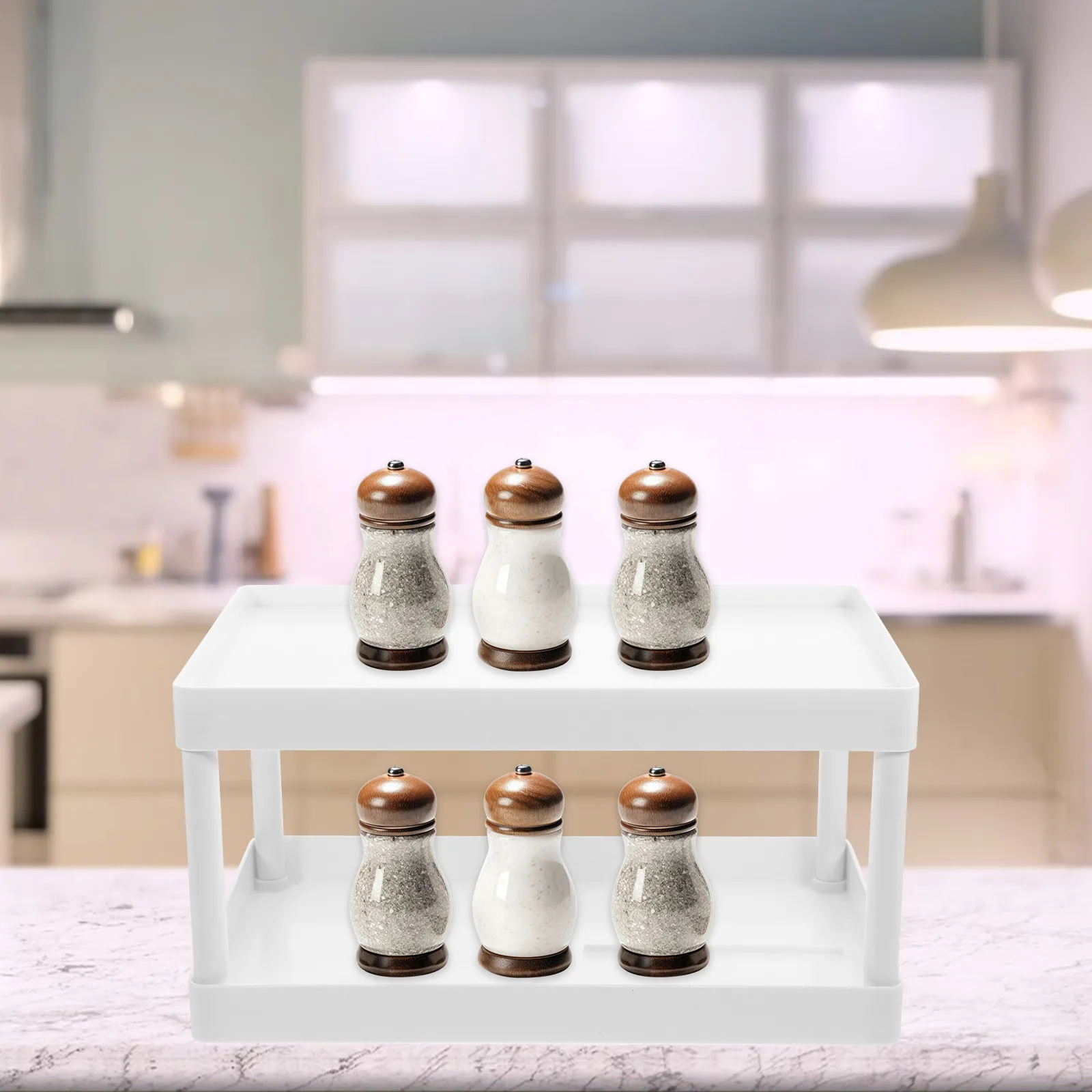 

Многофункциональная двухъярусная полка для хранения в ванной комнате, водонепроницаемая, устойчивая, для кухни и туалета, органайзер для бытовых мелочей, 1 шт.