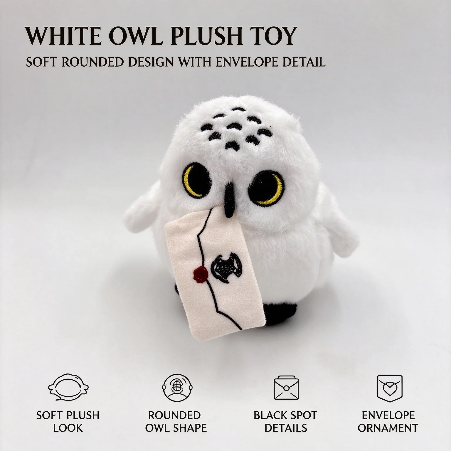 Owl Magnetic Shoulder Plush Pendant Mini Stuffed Bird Doll With Letter Accessory Cosplay Decor Cute Soft Plushie Toy