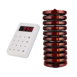 Pagers For Restaurant Calling System10 Vibrator Coaster Buzzer Bell Receivers For Food Truck Bar Cafe Hotel Club