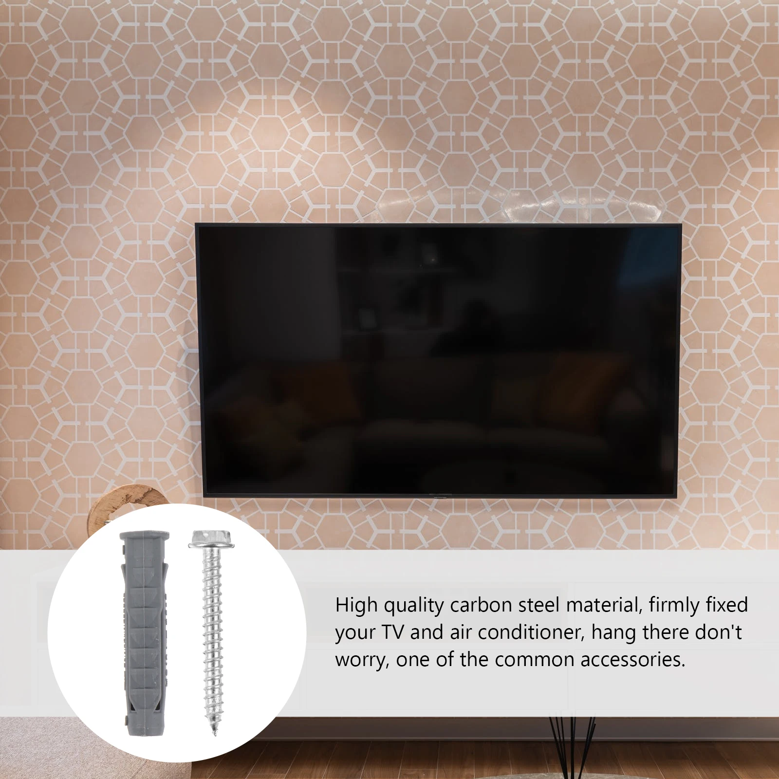 

6pcs Carbon Steel Plastic Hollow Wall Anchors Self Drilling Anti-Rotation Expansion Drywall Appliance Bracket Mount