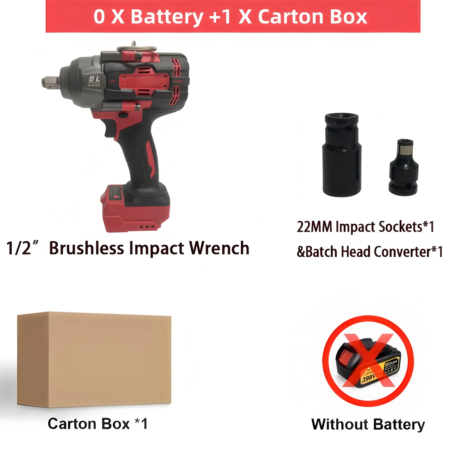 Voor Milwaukee 18V Batterij 2000N.M Borstelloze Slagmoersleutel Hoog Koppel 1/2 "Slagschroevendraaier Elektrische Thuis Auto Reparatie Power Tools