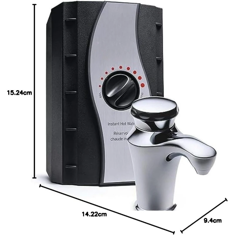 خزان صنبور نظام موزع الماء الساخن الفوري من كونتور، كروم، يتميز نظام الماء الساخن الفوري به صنبور جانبي من الكروم