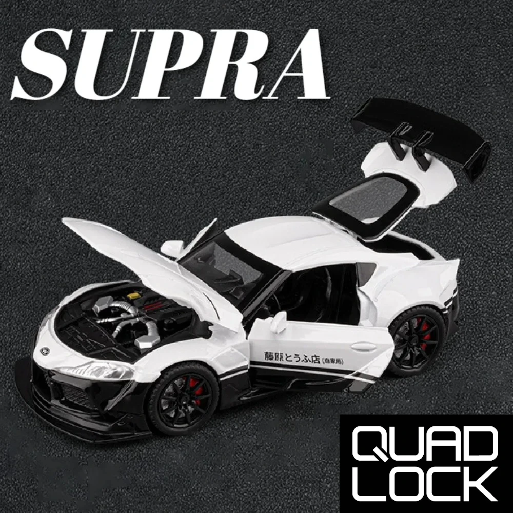 Modèle de voiture Supra Z4, échelle 1:22, portes de jouets, son ouvert, lumière, traction arrière, modèles de supercar miniatures, jouets, décoration de maison