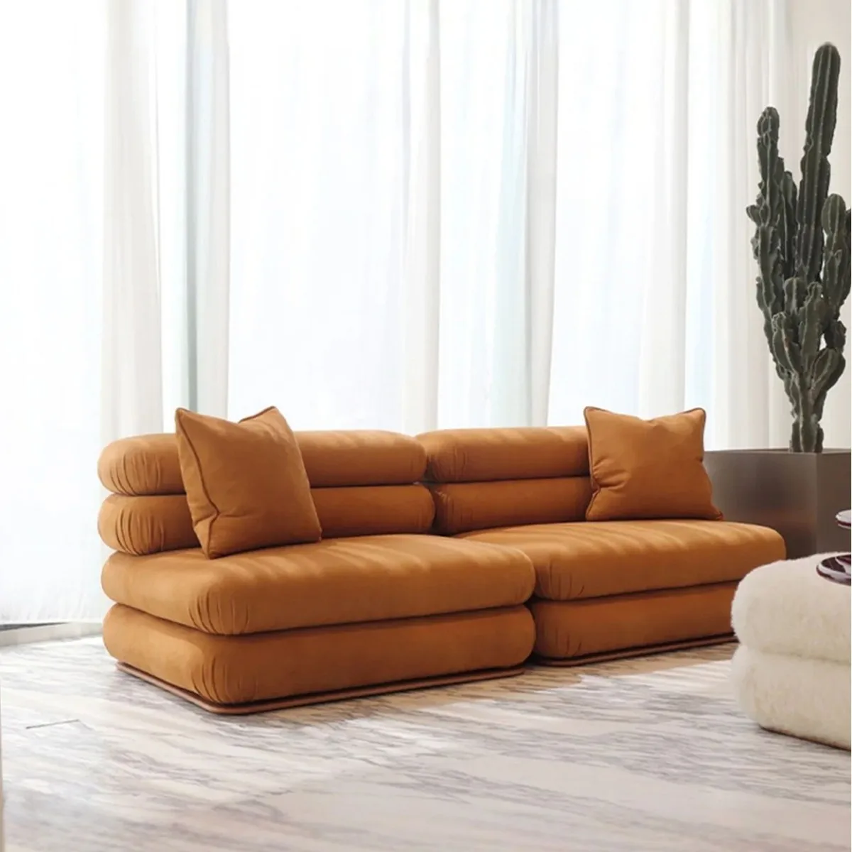 Fabric sofa modern villa living room home splicing module combination sofa