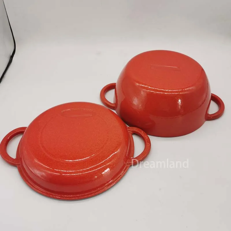 4.8L 26cm Multifunctional Enamel Cast Iron Casserole with Lid Stew Pot Bread Pot 3-5People Use