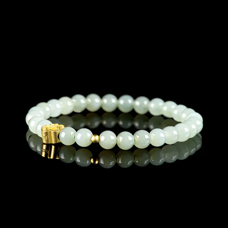 Natural Old Material Hotan Jade Bracelet Women Antique S925 Silver Accessories Antique Jewelry Gifts High-end Wholesale