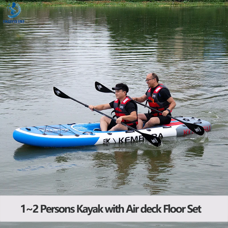 

New 1~2 Persons LUYA Kayak with Air Deck Set KOETSU Thickened Canoe Rafting Boat Outdoor Power Folding Ocean Boat Birthday Gifts