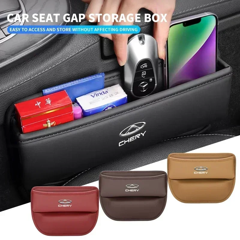 Автомобильный логотип, Кожаный Автомобильный ящик для хранения, органайзер, сумка для Chery Fulwin QQ Tiggo 3 5 T11 A1 A3 A5 Amulet M11 Eastar Elara IQ