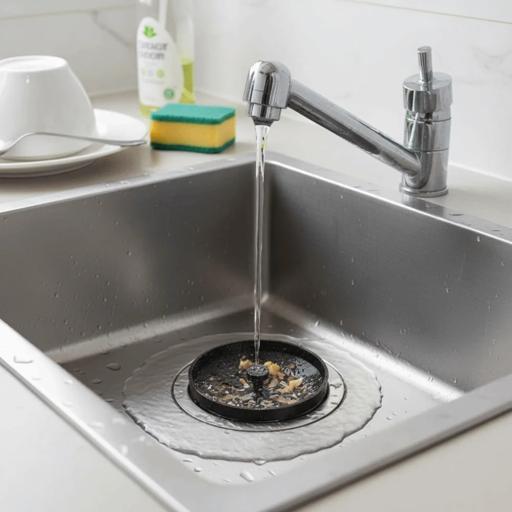 

Recyclable Plastic Water Trough Hole Covers Safe Material Portable Sink Hole Cover Compact Two Types Plastic Tools Household Use