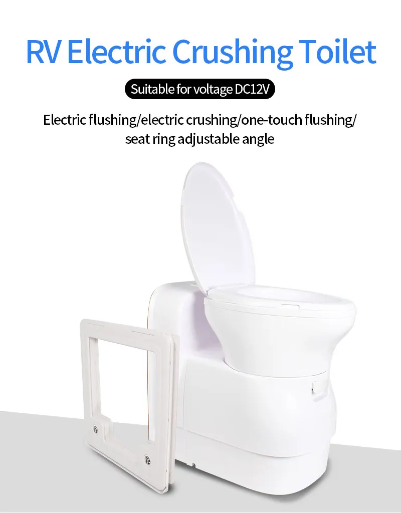 مرحاض RV أبيض متكامل من البلاستيك للتخييم صندوق محمول