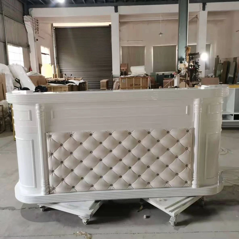 

Modern European Style Reception Desk White Salon Counter Table Furniture Salon Shop Front Reception Desk