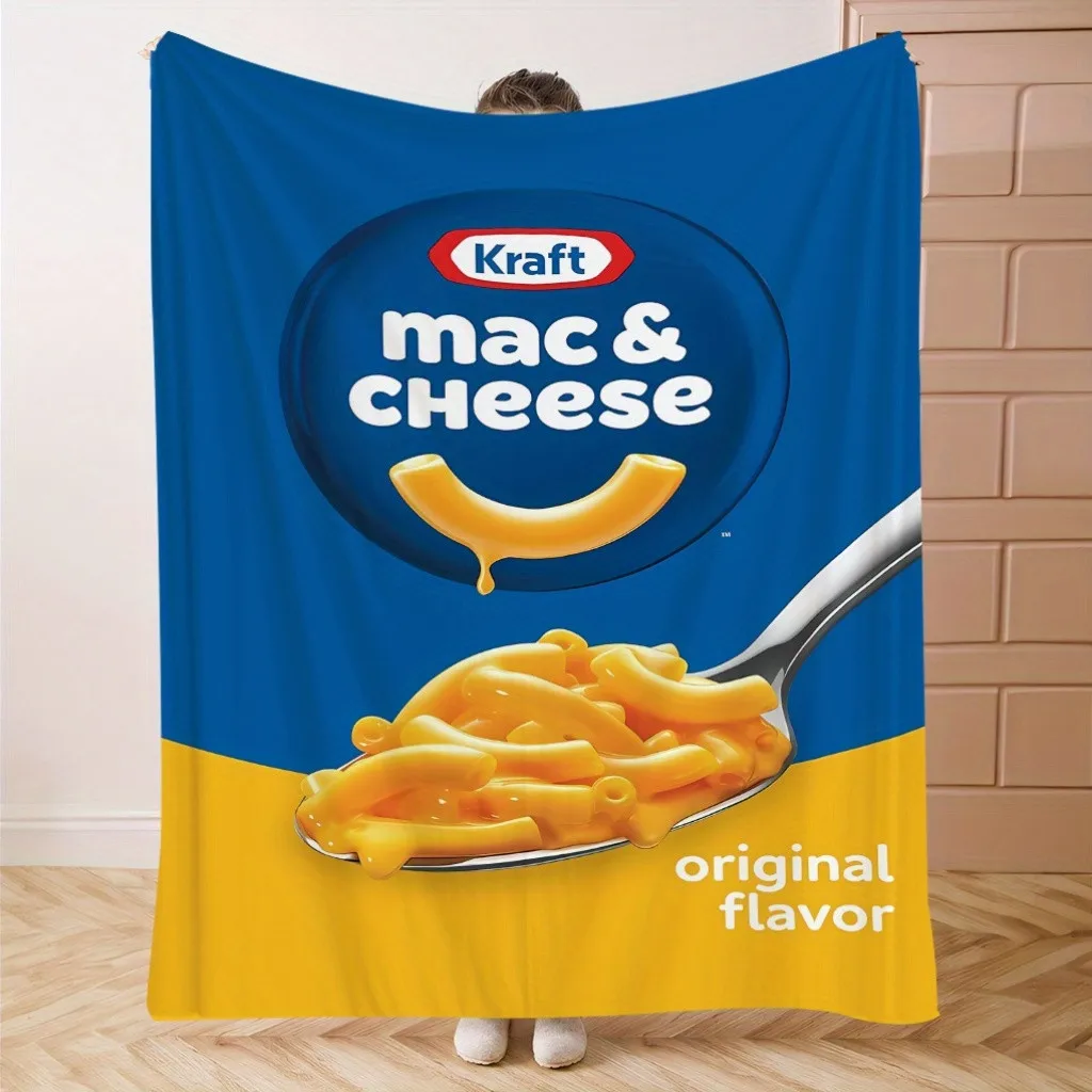 Manta Kraft Mac y queso: acogedora manta de franela