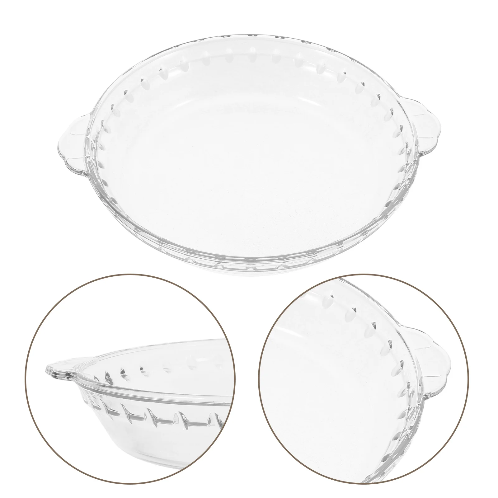 

1pc Glass Pie Plates 7 Inches Clear Microwave Safe Baking Dishes Heat Resistant Oven Steamer Compatible Dishwasher Safe For