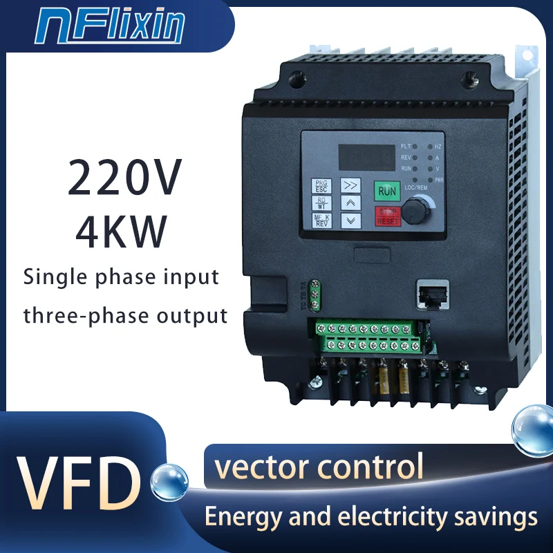 1.5KW/2.2KW/4kw/5.5kw/7.5kw VFD single phase 220V in and 1 phase out frequency converter Drive 1 phase motor speed