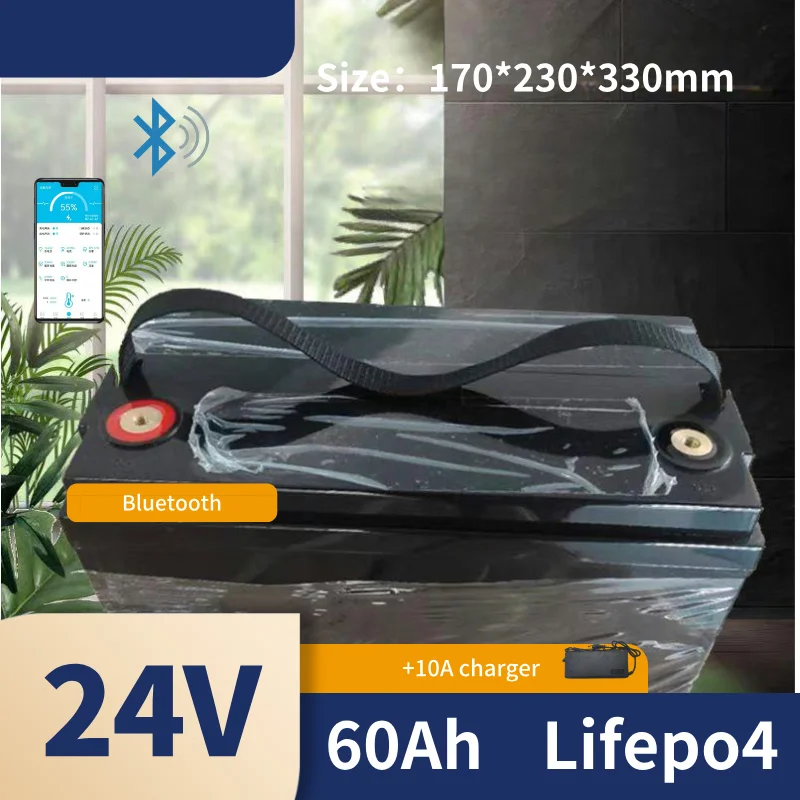 24V 60AH Lifepo4 battery 60Ah battery 8s BMS for inverter RV EV solar panel Security equipment Tourist boat +10A Charger