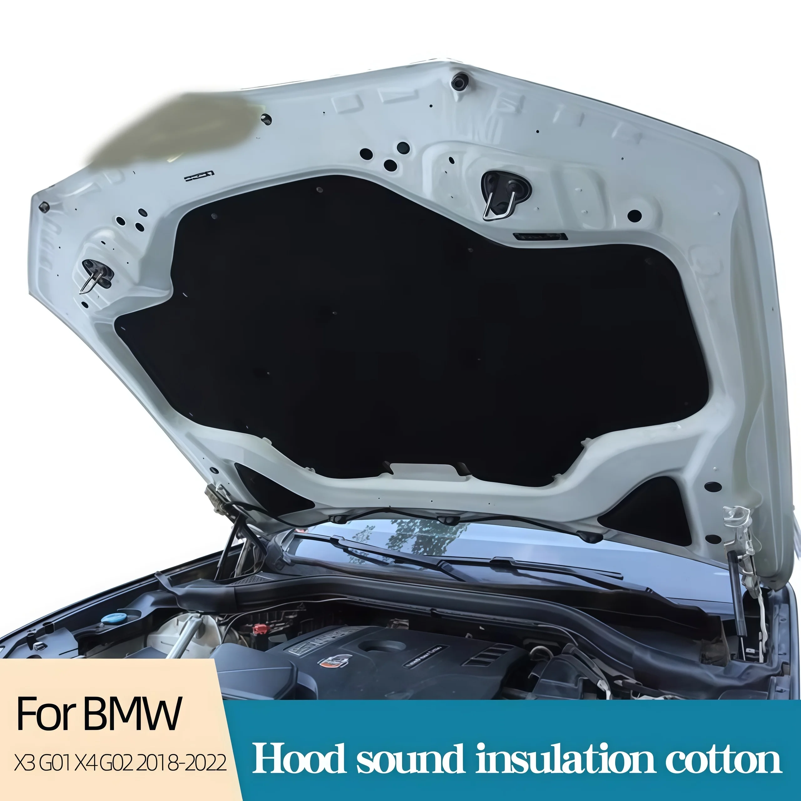 Sound Heat Insulation Cotton For BMW X3 G01 X4 G02 2018-2022 Car Engine Hood Heat Soundproof Deadener Cars Accessories
