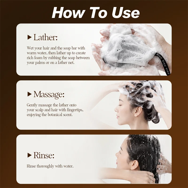 Black Hair Soap Natural Shampoo Bar Scalp Care Nourishing Smoothing Darkening Bar Dry Hair Soft Repair Anti Dandruff Shampoo view 4