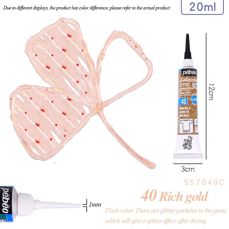 Setacolor 3D Stoffenverf 20ml Permanente Waterdichte Textielverf Niet-giftige 3D Stoffenmarker voor DIY Kleding Textielknutsels