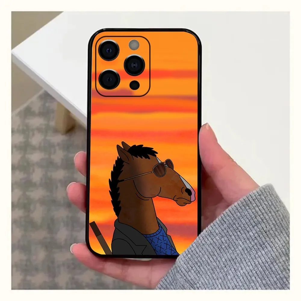 B-Bojack cartoon H-Horseman funny Phone Case For Apple iPhone 15,14,13,12,11,Pro,X,XS,Max,XR,Plus,Mini Soft Black Cover