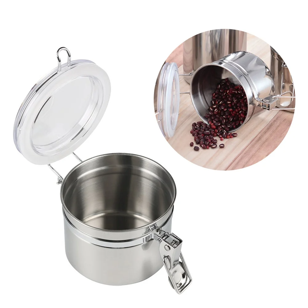 

5 Inches Stainless Steel Airtight Storage Tank Premium Sealed Container for Tea Coffee Biscuits Dry Cereals Milk Candy Travel