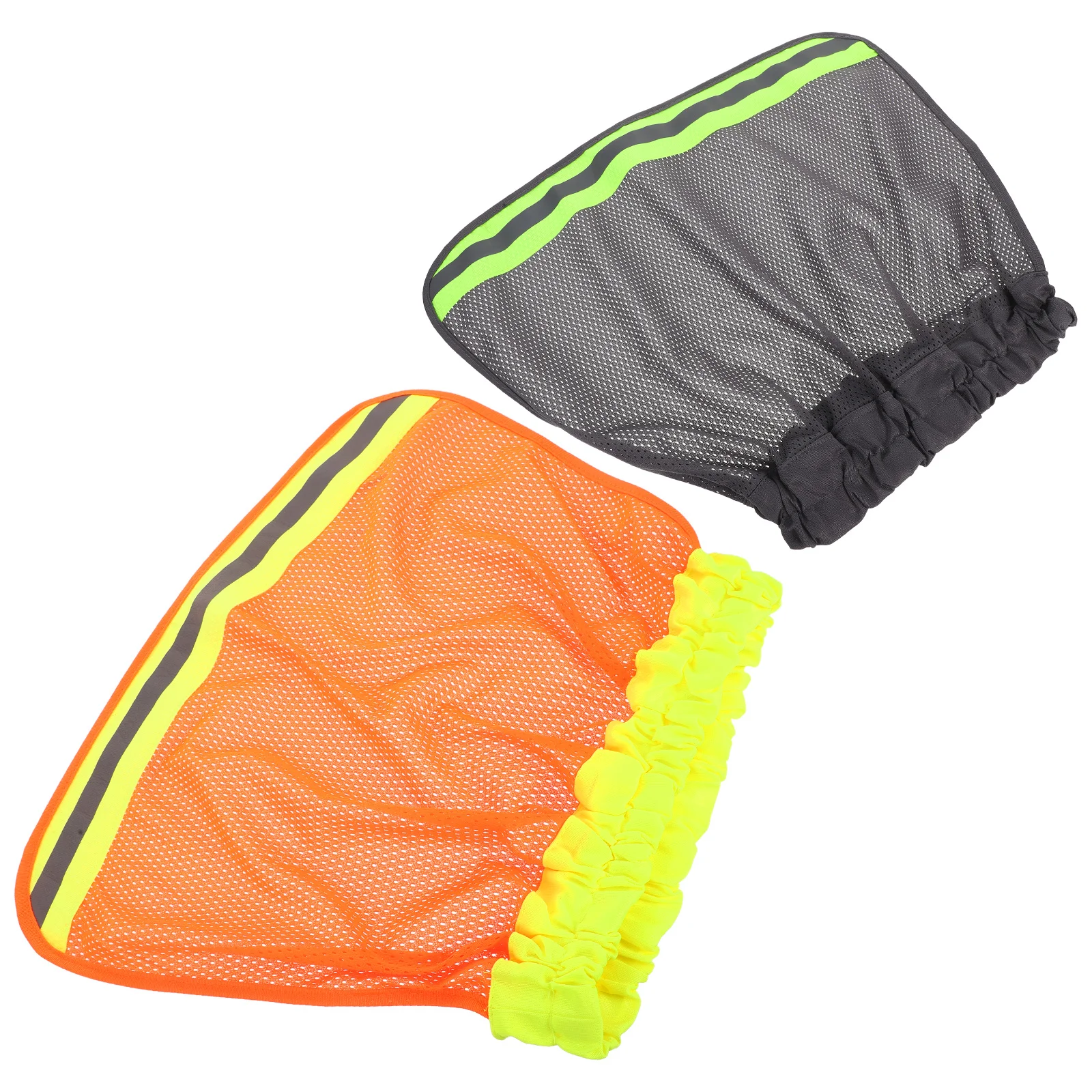 

2Pcs High Visibility Hard Hat Neck Shade Mesh Sun Visor Reflective Strip Breathable Sunshade Cover Construction