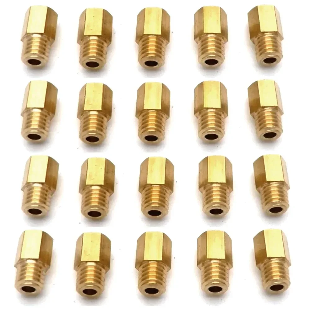 20pcs/set Hex Type Main Jets 5.2x0.9 Thread 6mm Head for MIKUNI Carburetor VM/TM/TMX RX100 AX100 TM24 27 28 Injector Nozzle