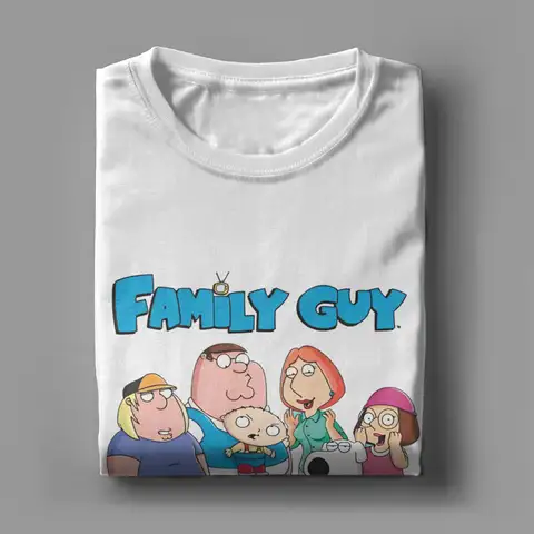Streetwear Families Killar T-shirt Herr Rundhalsad Kortärmad Toppar Bomull Sommartoppar 8 best sales Family Guy-t-shirt - №5