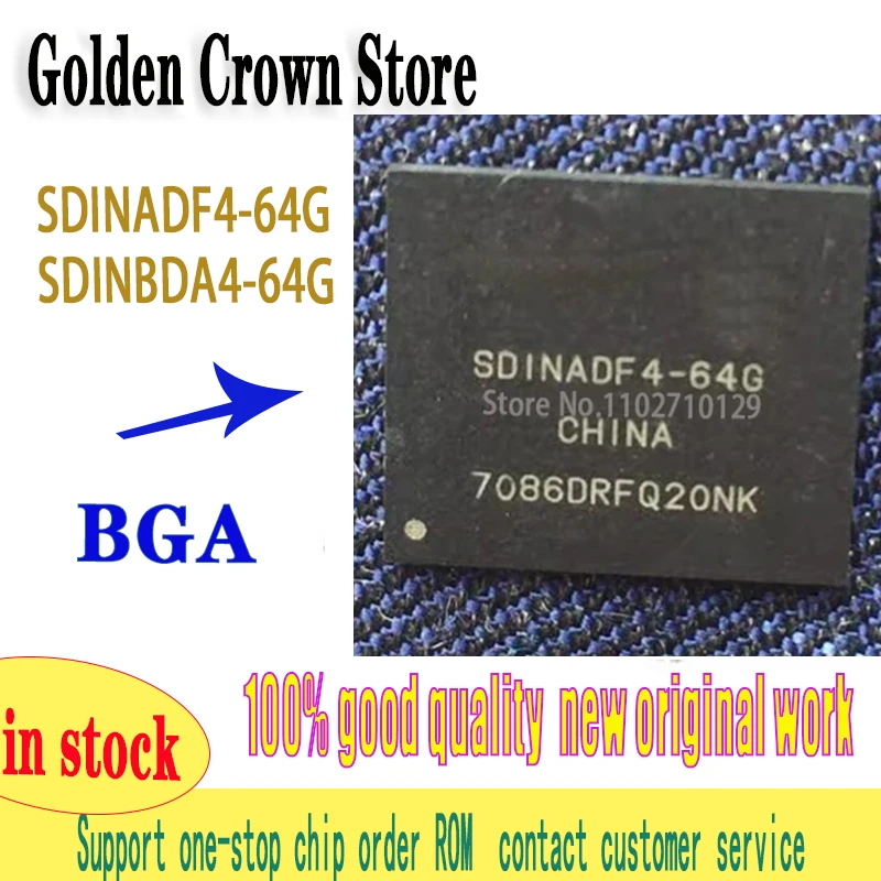 1pcs/lot Test Very Good Product SDINADF4-64G SDINBDA4-64G For UFS 5.1 64GB BGA153 EMMC 64G Flash Memory IC Chipset With Balls