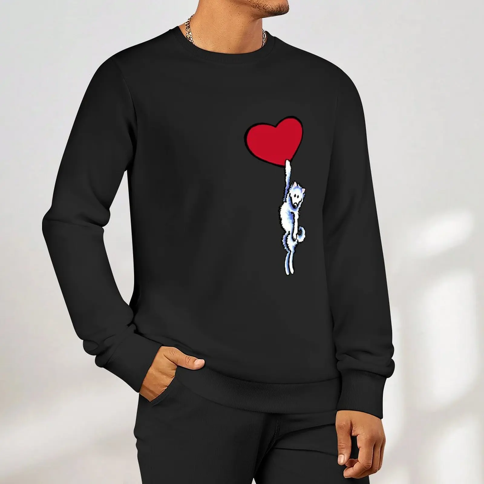Samoyed on my Heart Pullover ملابس للرجال أزياء الرجال ملابس رياضية مقنعين البلوز