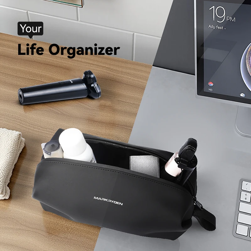 حقيبة أدوات الزينة مارك رايدن، حقيبة مكياج للسفر، نوع الوسادة، حقيبة صغيرة مقاومة للماء