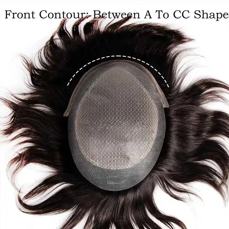 Male Hair Prosthesis Lace & Skin Toupee Men Wig Diamond Lace Hairpiece Natural Wig For Men Invisiable Knots Man Wig Human Hair