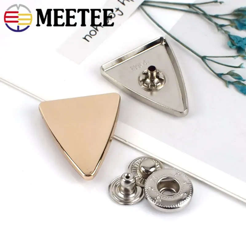 10/20Set Triangle Metal Snap Buttons 21x13mm Fastener Press Stud Button Decorative Clasp Down Jacket Clothing Sewing Accessories