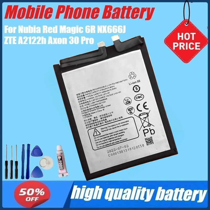 

Li3941T44PGh836548 Аккумулятор для Nubia Red Magic 6R NX666J ZTE A2122h Axon 30 Pro A2020 5G A31 A31Pro Мобильный телефон + инструменты