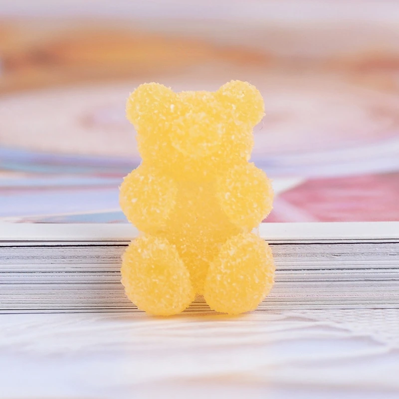 10pcs Kawaii Diy Resin Mini Bear Soft Candy Series Flatback Craft Material Embellishments Supplies Cabochon Scrapbook Decoration