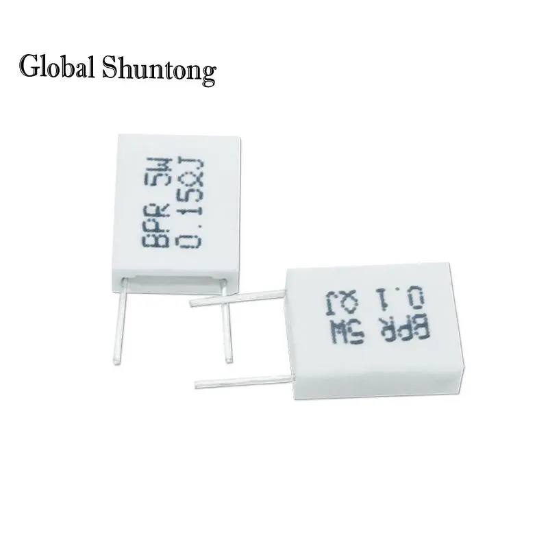 Resistencia de cemento no inductiva, resistencia electrónica de 5W, 0,01, 0,02, 0,05, 0,1, 0,2, 0,22, 0,33, 0,5 Ohm, 20 Uds.