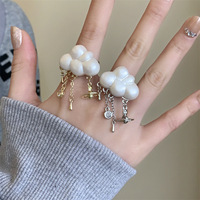 1 piece cloud raindrop Saturn tassel ring