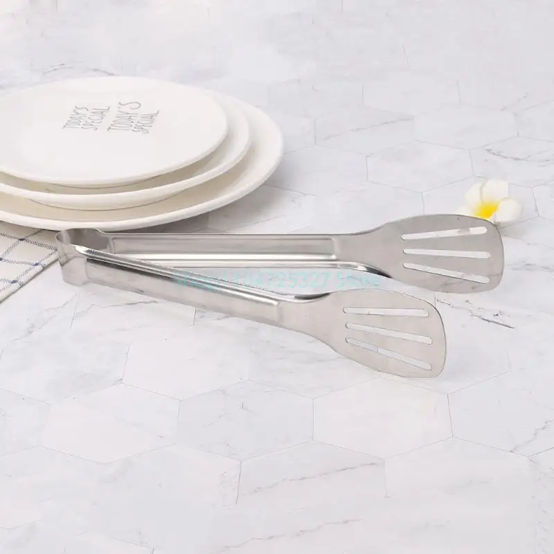 

Stainless Steel Kitchen BBQ Tongs Salad Cooking Clip Serving Clamp Bread
