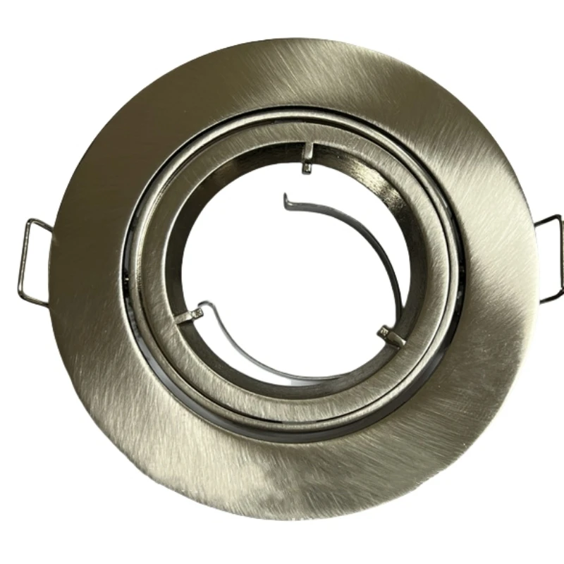 

Круглый светодиодный встраиваемый потолочный светильник GU10 MR16, держатель лампы, никелевая регулируемая рамка корпуса