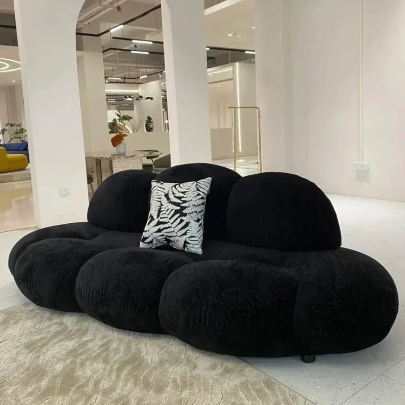 

Simple special-shaped fabric sofa light luxury small apartment creative homestay cloud lamb wool