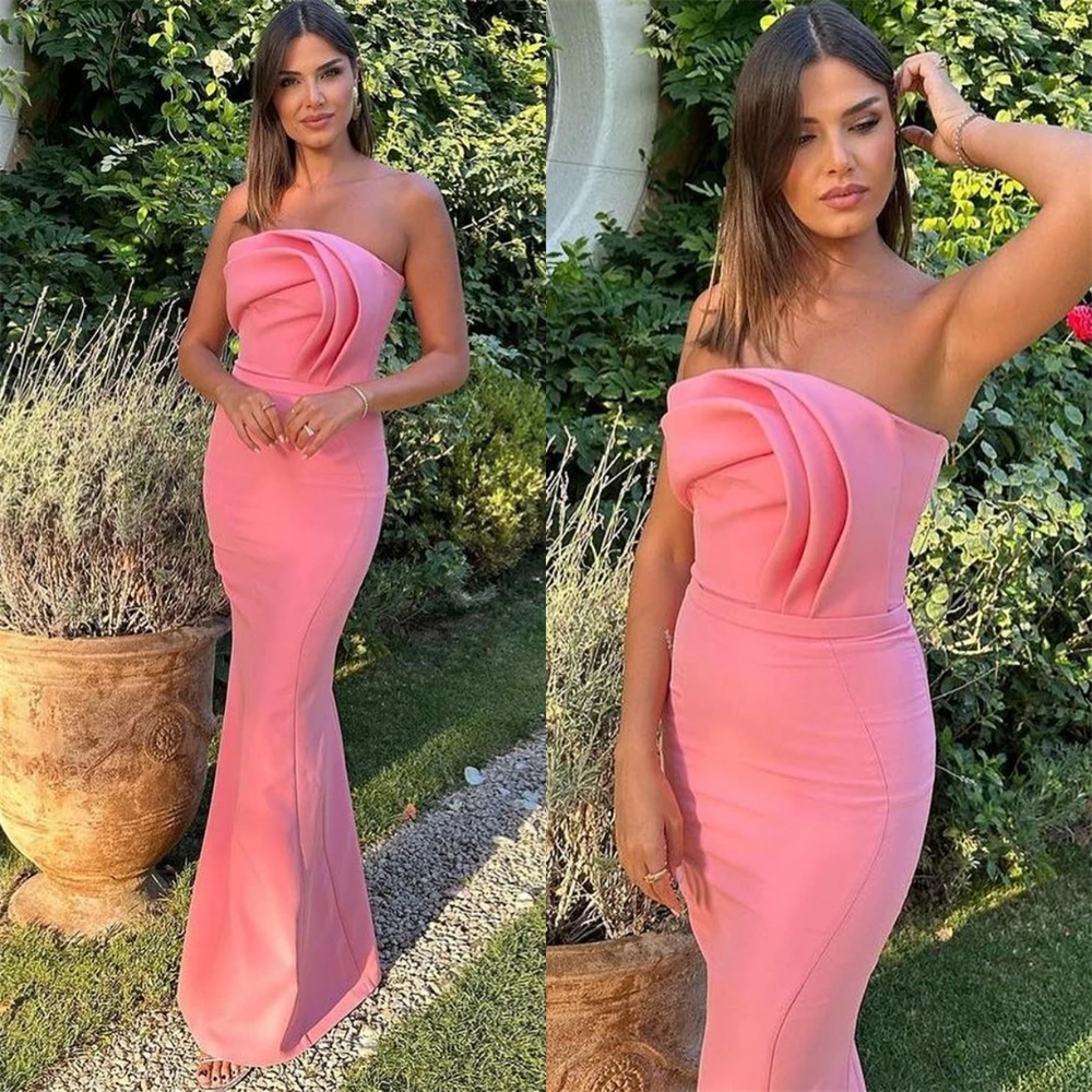 Customized Jiayigong Simple Strapless Sheath Cocktail Flowers Fold S Occasion Evening Gown luxury evening dresses for women 2023